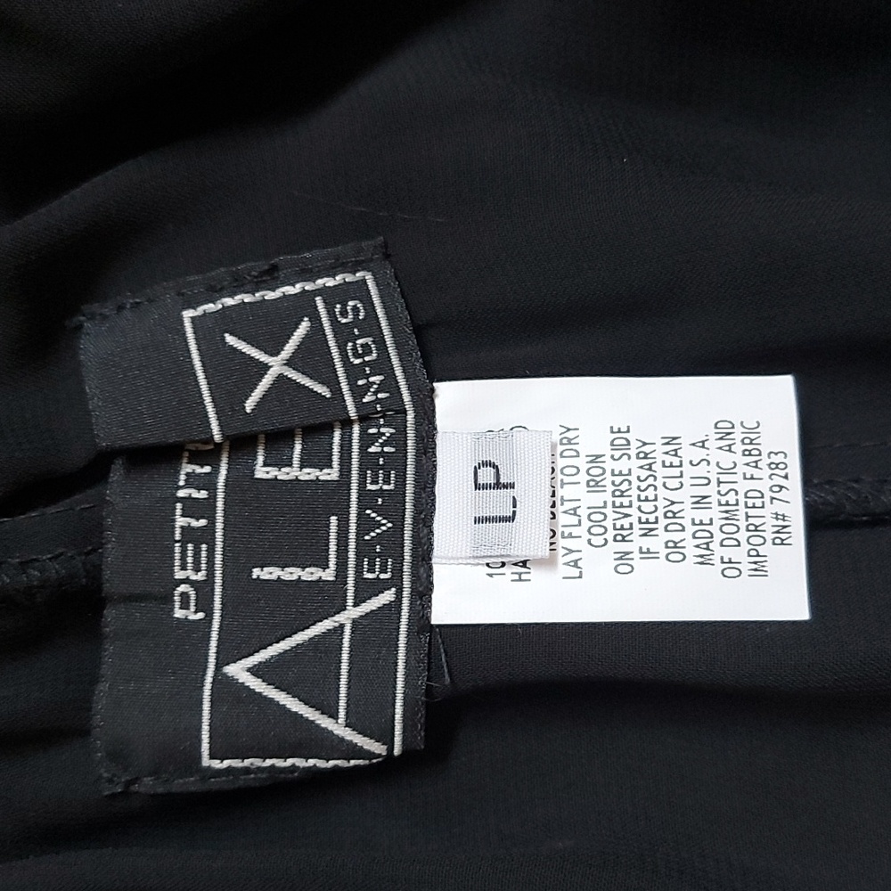 NWT Sheer black evening pants, size LP - Picture 5 of 5